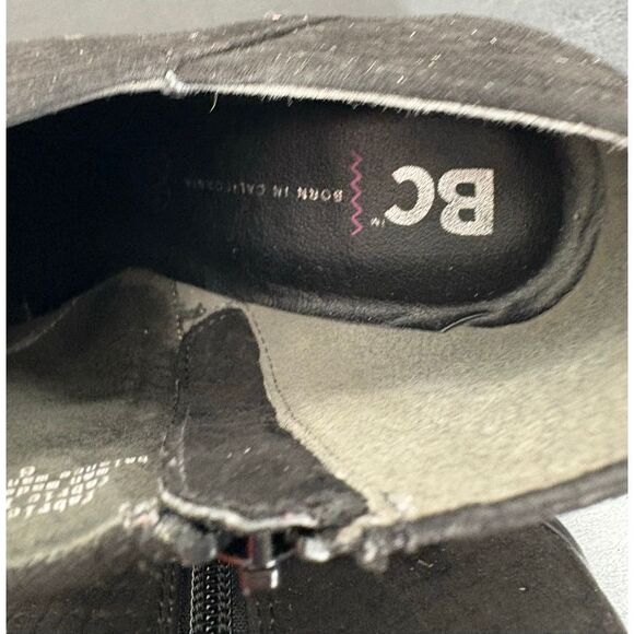 BC Footwear Womens Kettle Black Faux Suede Snake Print Ankle Zip Boots Size 6.5 - Picture 10 of 11